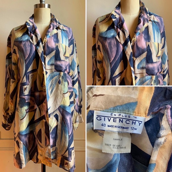 Vintage Tops - Vintage Givenchy Silk Button Blouse
